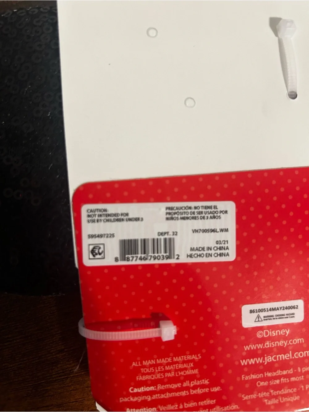 Disney Minnie Mouse Sequin Ear Headband in Black and Red